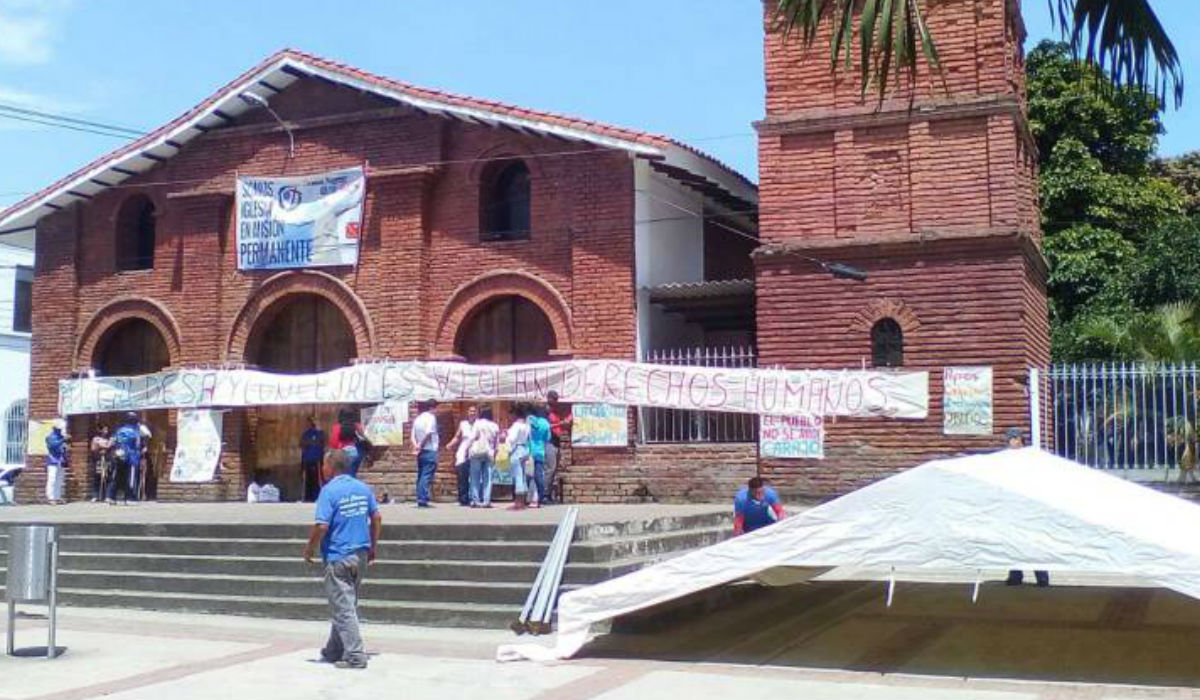 Toma pacífica del Templo del Rosario en Jamundí
