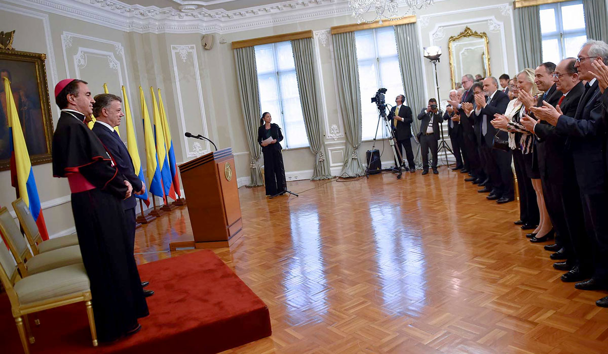 Saludo del Presidente Santos a diplomáticos en Colombia